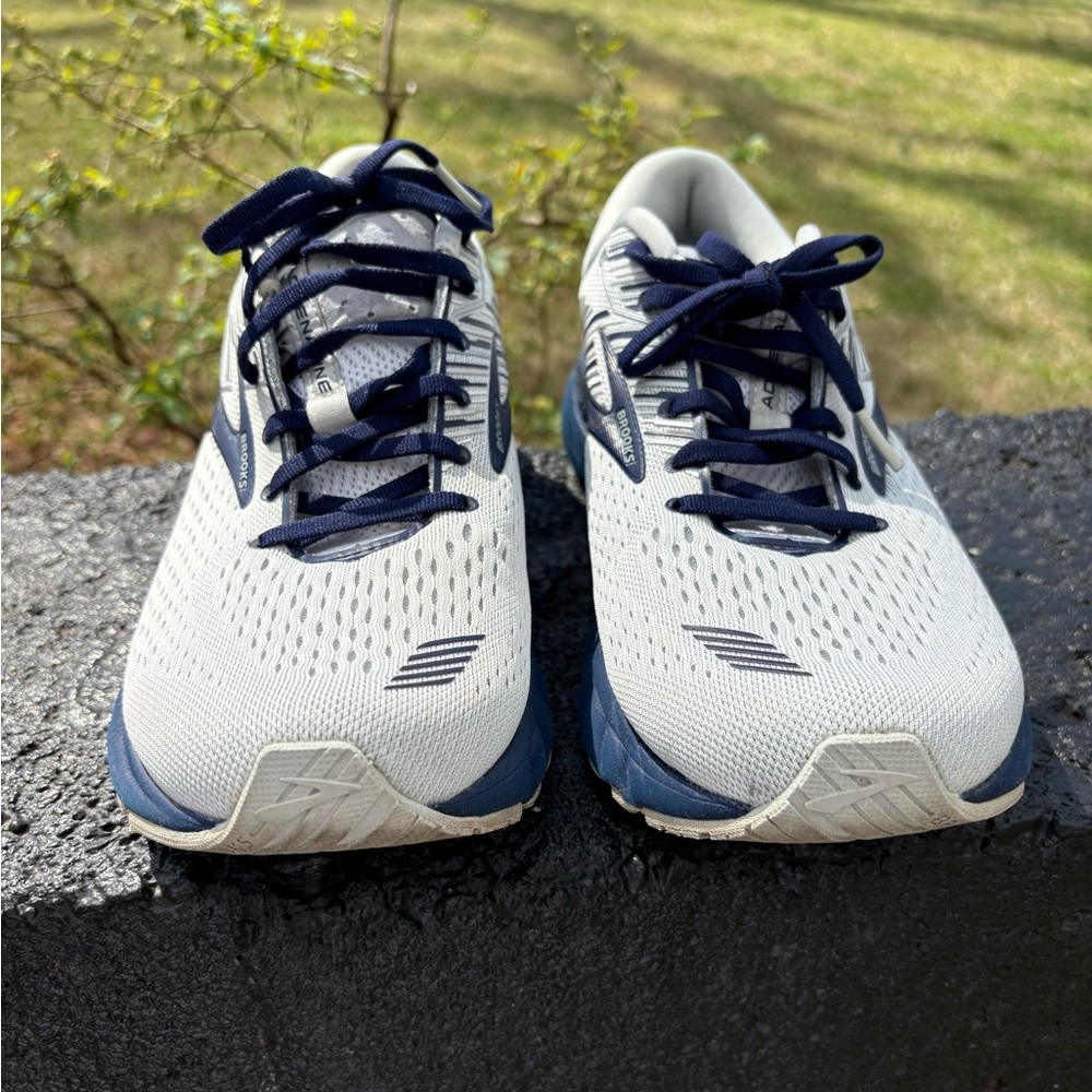 Brooks Adrenaline 19 Gray and Navy Running Shoes Men’s Size 11D - Picture 2 of 8